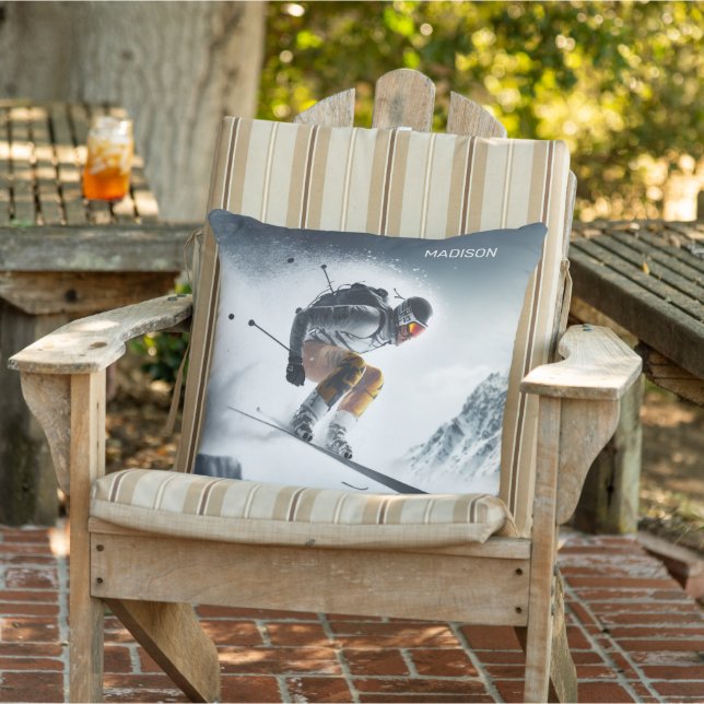 Aangepaste naam Mountain Skier Buitenkussen (Stoel)