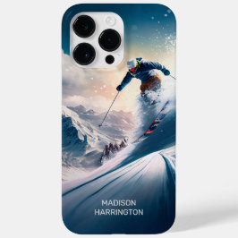 Aangepaste naam Mountain Skier Case-Mate iPhone 14 Pro Max Hoesje