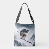 Aangepaste naam Mountain Skier Crossbody Tas (Voorkant)