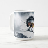 Aangepaste naam Mountain Skier Koffiemok (Voorkant links)
