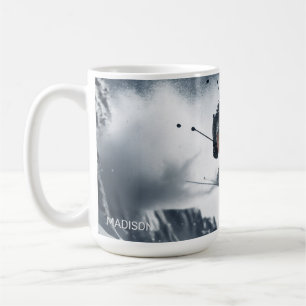 Aangepaste naam Mountain Skier Koffiemok