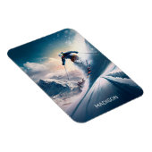 Aangepaste naam Mountain Skier Magneet (Rechterzijde)