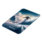 Aangepaste naam Mountain Skier Magneet (Linkerzijde)