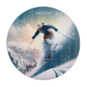 Aangepaste naam Mountain Skier Snijplank (Voorkant)