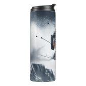 Aangepaste naam Mountain Skier Thermosbeker (Gedraaid links)