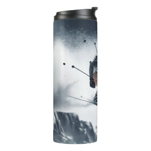 Aangepaste naam Mountain Skier Thermosbeker (Gedraaid links)