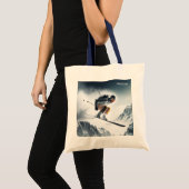 Aangepaste naam Mountain Skier Tote Bag (Voorkant (product))