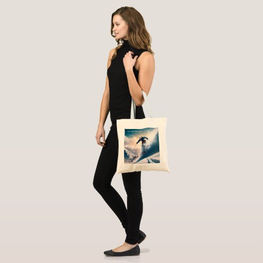 Aangepaste naam Mountain Skier Tote Bag (Voorkant (model))