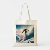 Aangepaste naam Mountain Skier Tote Bag (Achterkant)