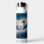 Aangepaste naam Mountain Skier Waterfles (Voorkant)