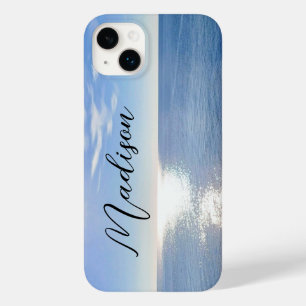 Aangepaste naam mousserende blauwe Oceaan Case-Mate iPhone 14 Plus Hoesje