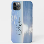 Aangepaste naam mousserende blauwe Oceaan Case-Mate iPhone Case (Achterkant)