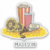 Aangepaste naam Movie Buff Sticker (Voorkant)