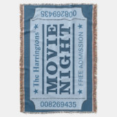 Aangepaste naam: "Movie Ticket" met deken (Voorkant Verticaal)