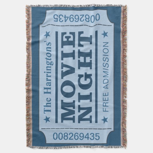 Aangepaste naam: "Movie Ticket" met deken (Voorkant Verticaal)