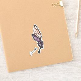 Aangepaste naam mozaïekvlinder sticker