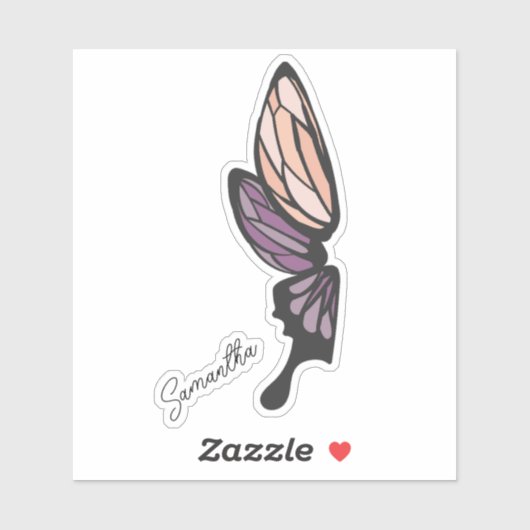 Aangepaste naam mozaïekvlinder sticker (Vel)