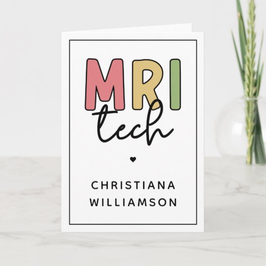 Aangepaste naam MRI Tech | MRI Technologist Gifts Kaart (Voorkant)