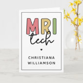 Aangepaste naam MRI Tech | MRI Technologist Gifts Kaart (Gele Bloem)