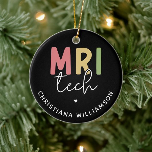 Aangepaste naam MRI Tech | MRI Technologist Gifts Keramisch Ornament (Boom)
