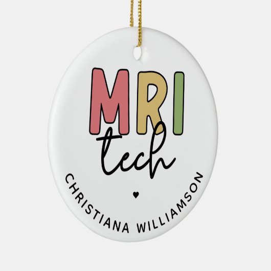 Aangepaste naam MRI Tech | MRI Technologist Gifts Keramisch Ornament (Rechts)