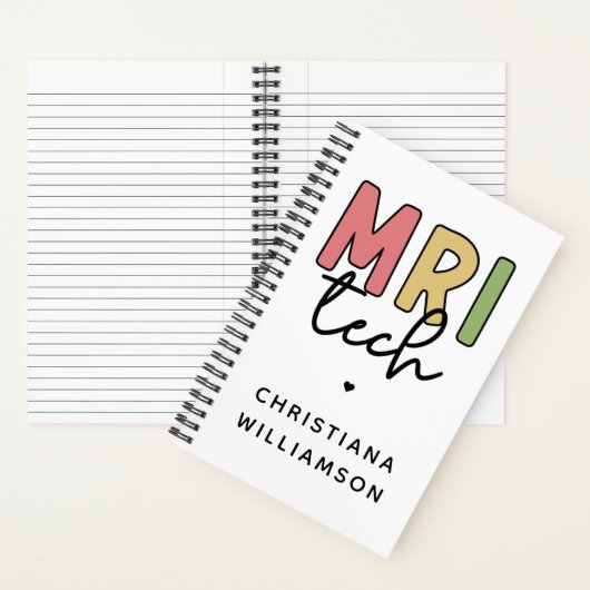 Aangepaste naam MRI Tech | MRI Technologist Gifts Notitieboek (Binnen)