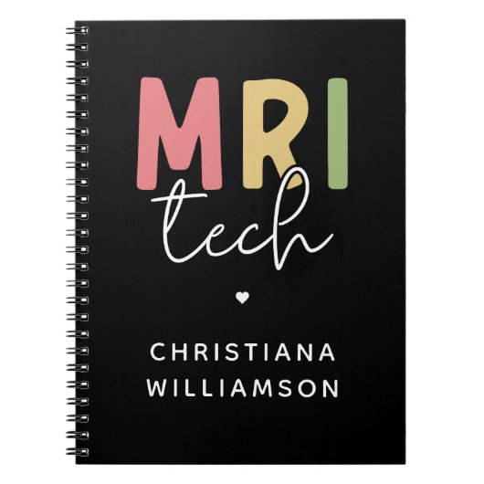 Aangepaste naam MRI Tech | MRI Technologist Gifts Notitieboek (Voorkant)