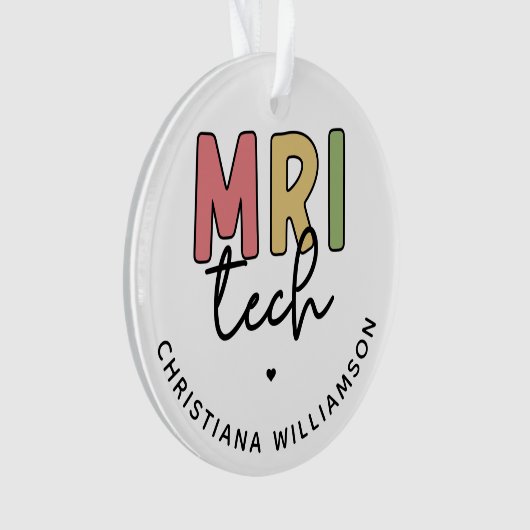 Aangepaste naam MRI Tech | MRI Technologist Gifts Ornament (voorkant)