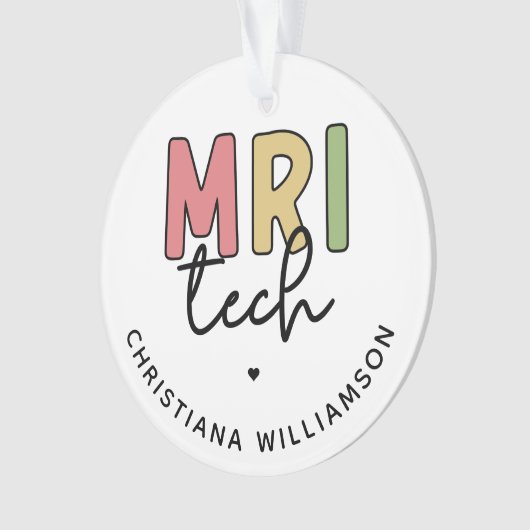 Aangepaste naam MRI Tech | MRI Technologist Gifts Ornament (voorkant)