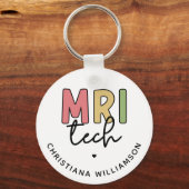 Aangepaste naam MRI Tech | MRI Technologist Gifts Sleutelhanger (Voorkant)