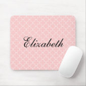 Aangepaste naam muispad | Roze quatrefolie Muismat (Met muis)