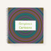Aangepaste naam + Multicolored Circles/Rings Patte Notitieboek (Voorkant)