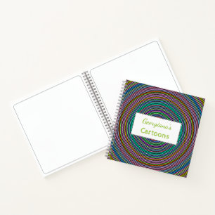Aangepaste naam + Multicolored Circles/Rings Patte Notitieboek