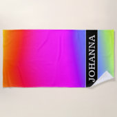 Aangepaste naam; Multicolored regenboogachtige pat Strandlaken (Voorkant)