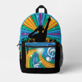 Aangepaste naam Music DJ Bedrukte Rugzak (Voorkant)