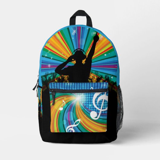 Aangepaste naam Music DJ Bedrukte Rugzak (Voorkant)