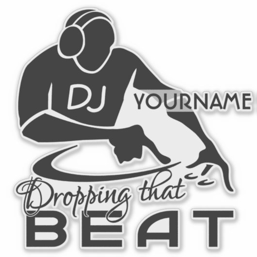 Aangepaste naam Music DJ Sticker (Voorkant)