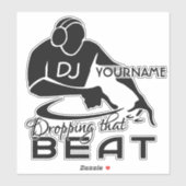 Aangepaste naam Music DJ Sticker (Vel)