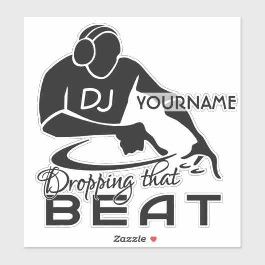 Aangepaste naam Music DJ Sticker (Vel)
