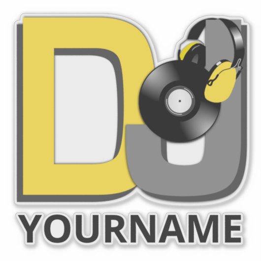 Aangepaste naam Music DJ Sticker (Voorkant)