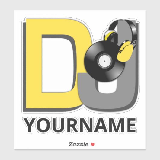 Aangepaste naam Music DJ Sticker (Vel)