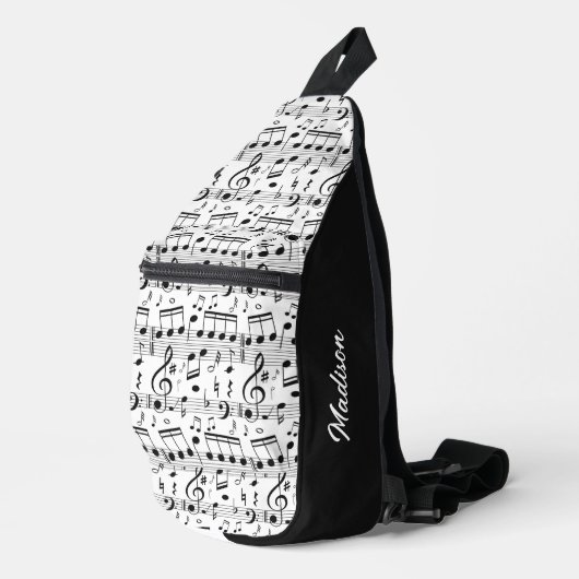 Aangepaste naam Muziek Illustratie Sling Bag (Rechterhoek)