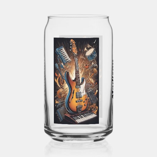 Aangepaste naam Muziekinstrumenten Blikvorm Glas (Achterkant)