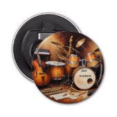 Aangepaste naam Muziekinstrumenten Button Flesopener (Voorkant)