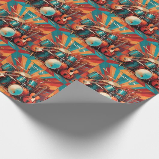 Aangepaste naam Muziekinstrumenten Cadeaupapier (Hoek)