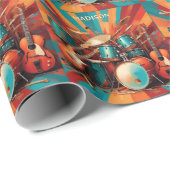 Aangepaste naam Muziekinstrumenten Cadeaupapier (Rol Hoek)