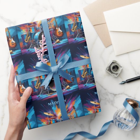 Aangepaste naam Muziekinstrumenten Cadeaupapier (Geschenken)