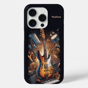 Aangepaste naam Muziekinstrumenten iPhone 15 Pro Case