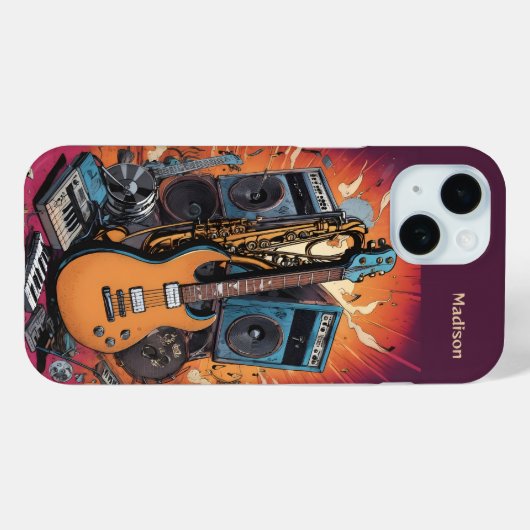Aangepaste naam Muziekinstrumenten Case-Mate iPhone Case (Achterkant (horizontaal))