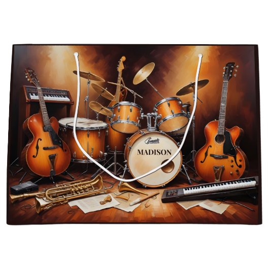 Aangepaste naam Muziekinstrumenten Groot Cadeauzakje (Voorkant)